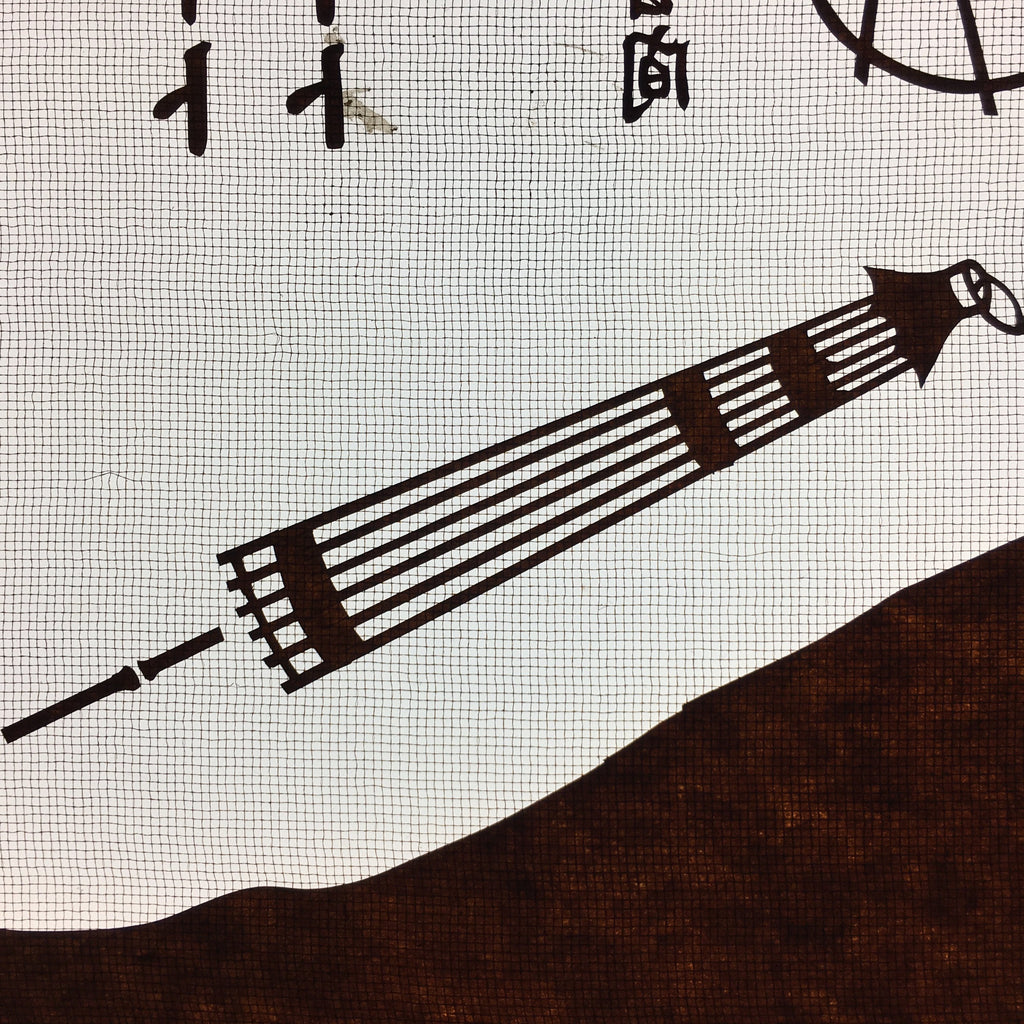 Antique Japanese Katagami Kimono Stencil Katazome Kanji Shop Information C709