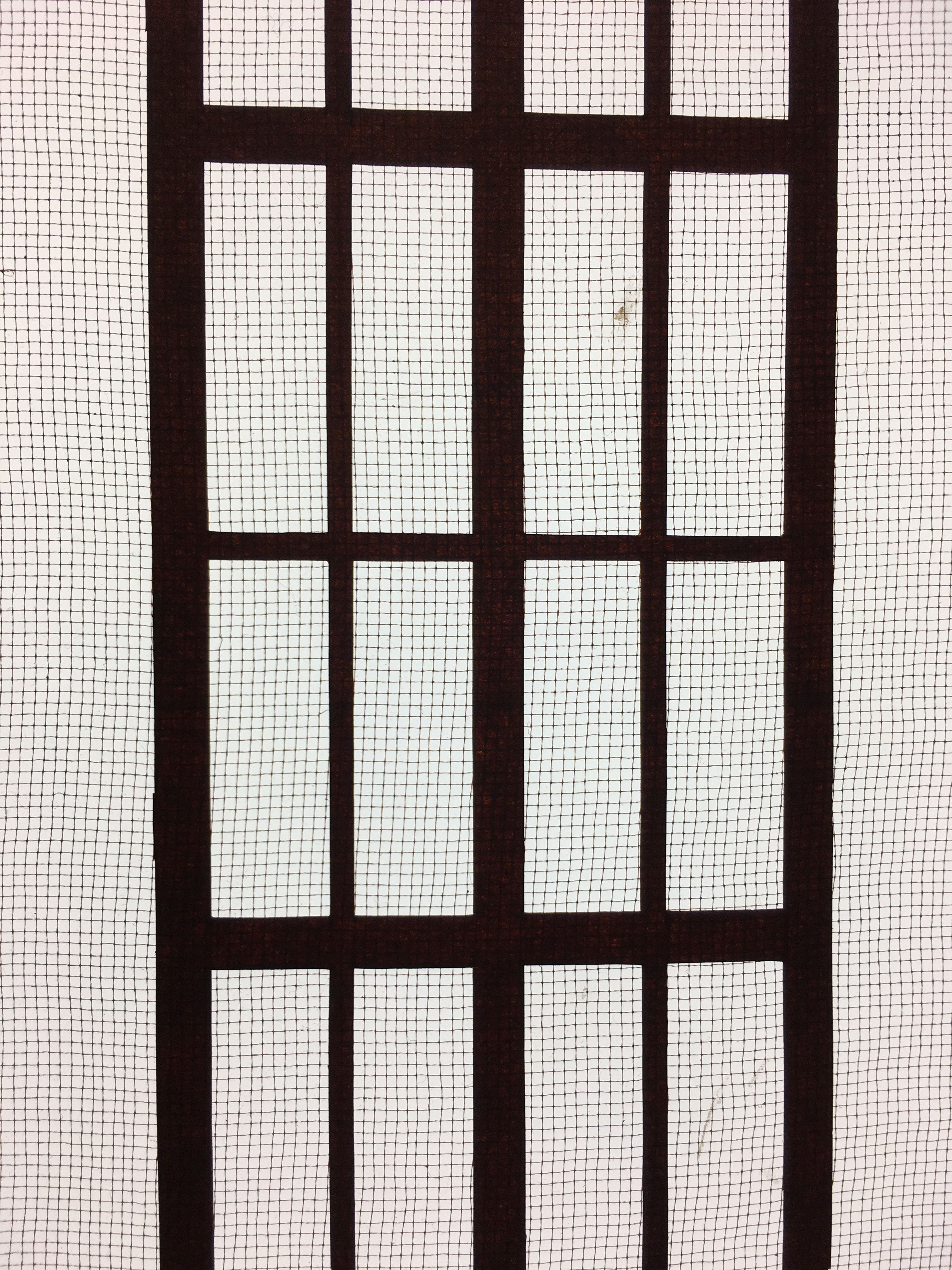 Antique Japanese Katagami Kimono Stencil Katazome Lattice Kanji Name C731