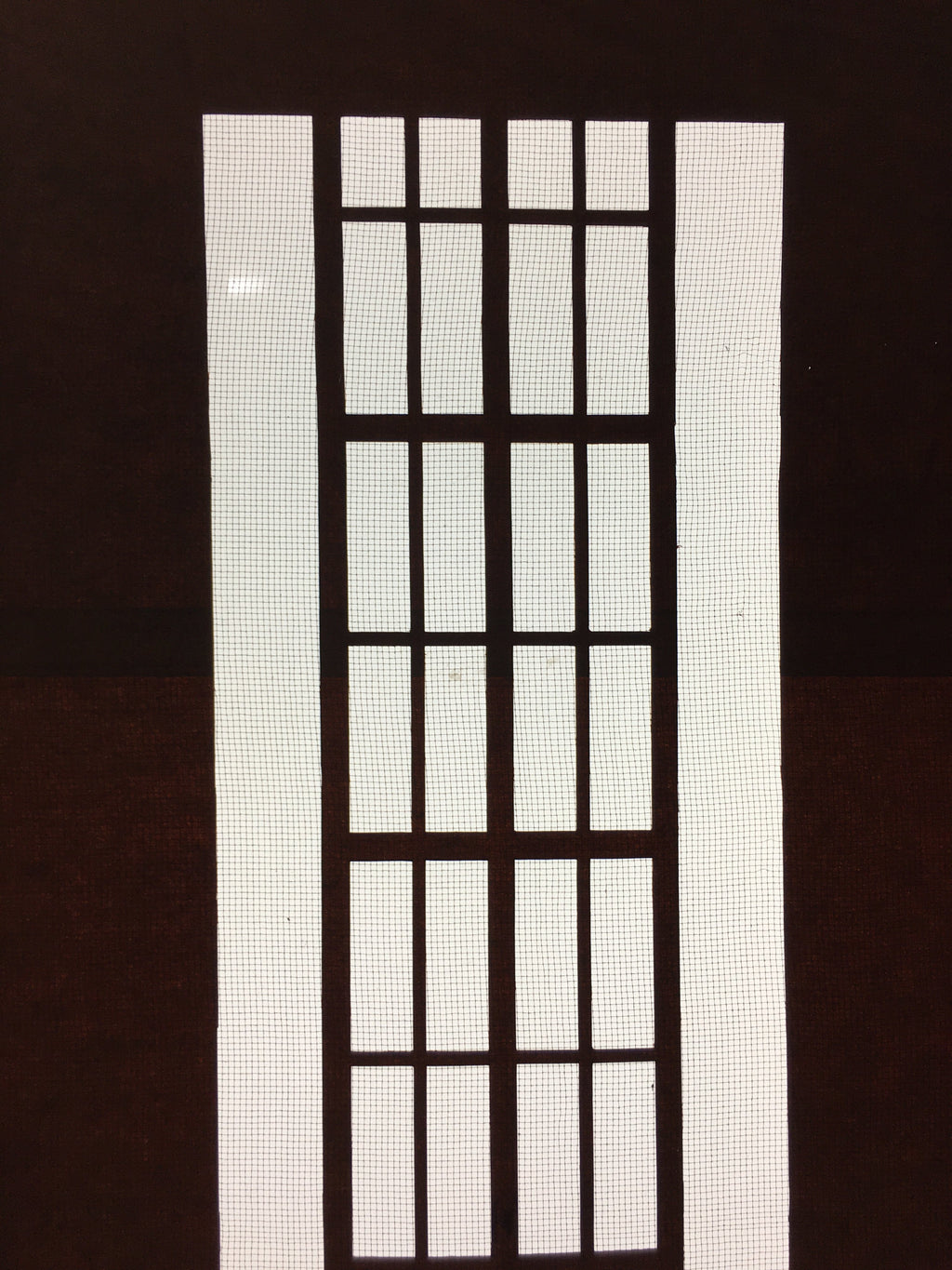 Antique Japanese Katagami Kimono Stencil Katazome Lattice Kanji Name C731