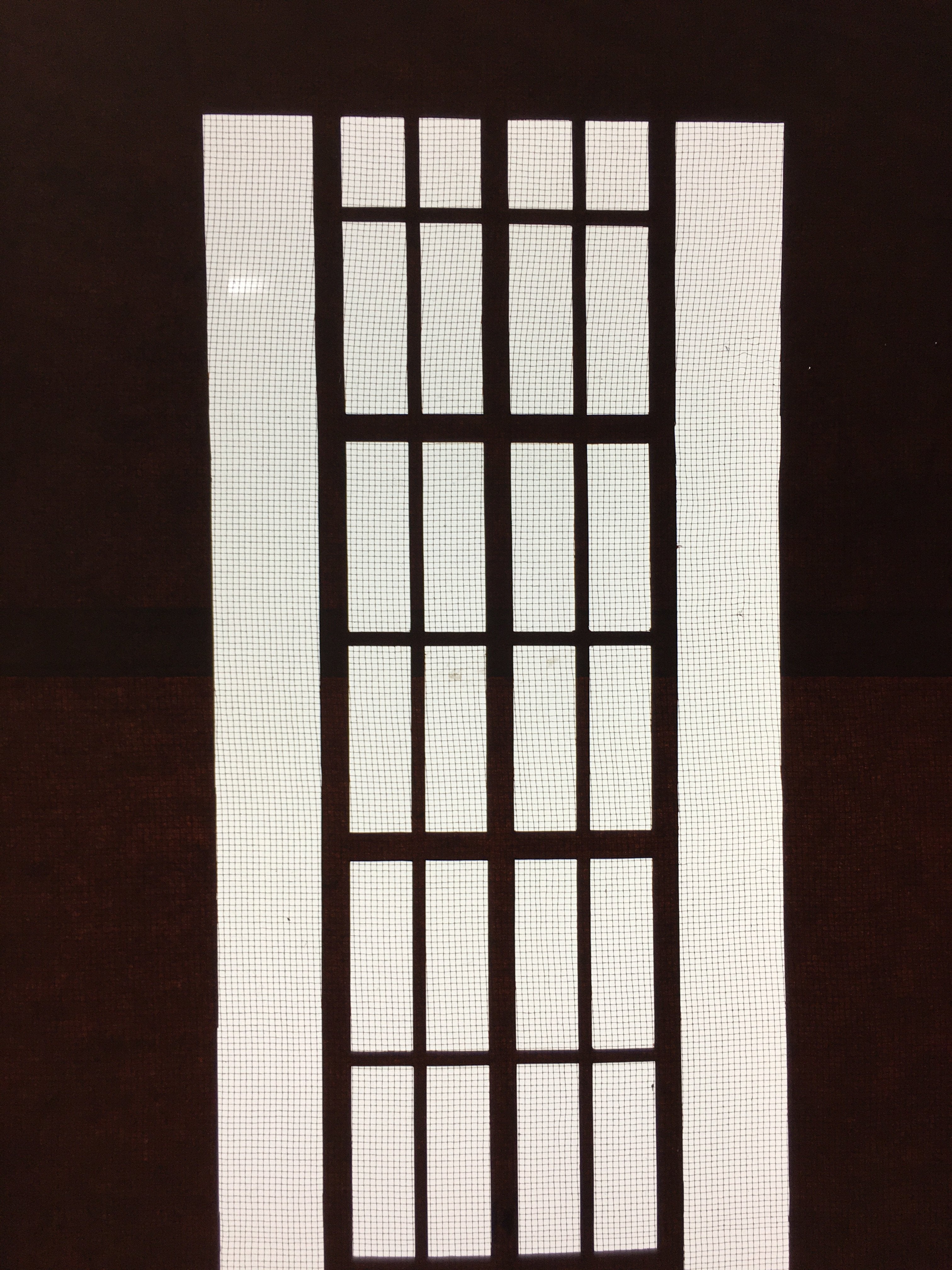 Antique Japanese Katagami Kimono Stencil Katazome Lattice Kanji Name C731