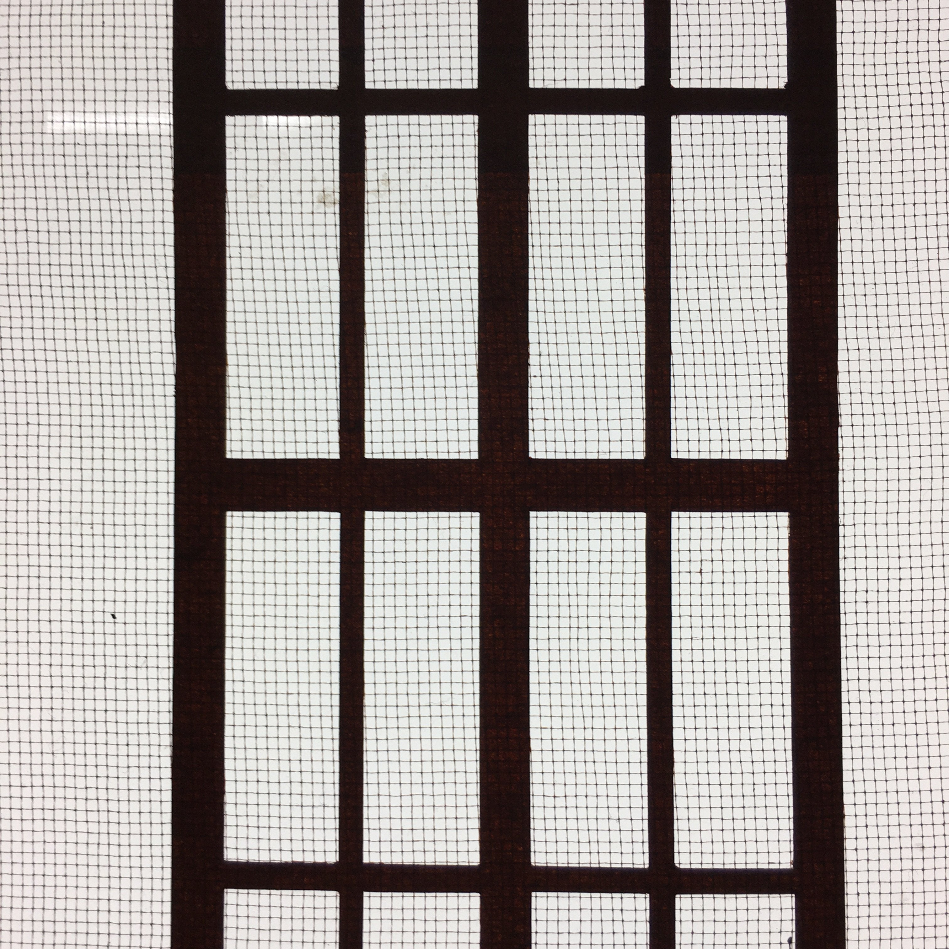 Antique Japanese Katagami Kimono Stencil Katazome Lattice Kanji Name C731