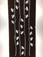 Antique Japanese Katagami Kimono Stencil Katazome Leaf Line Folding Fan C742