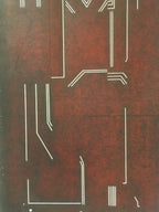 Antique Japanese Katagami Kimono Stencil Katazome Line Abstract C755