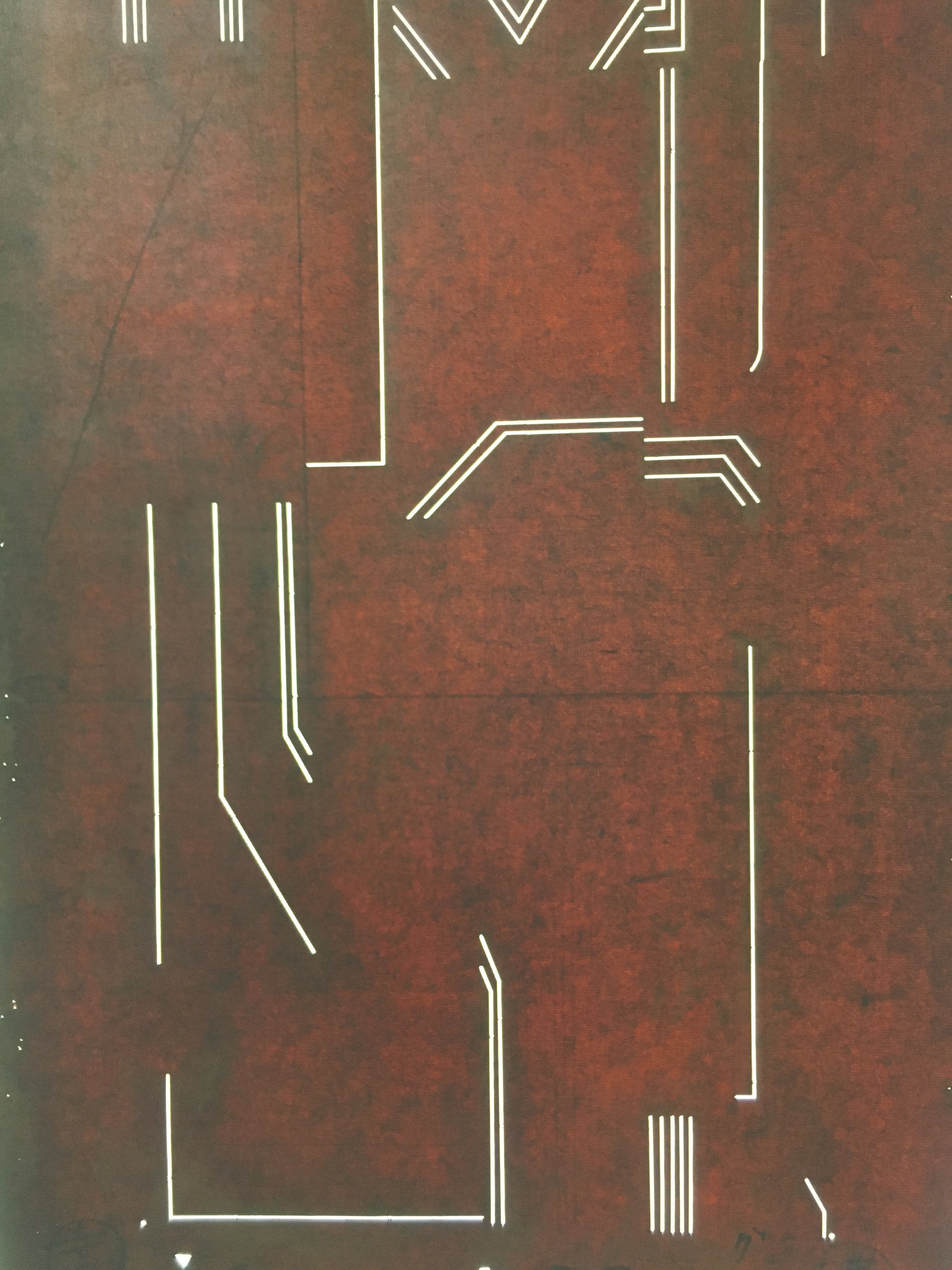 Antique Japanese Katagami Kimono Stencil Katazome Line Abstract C755