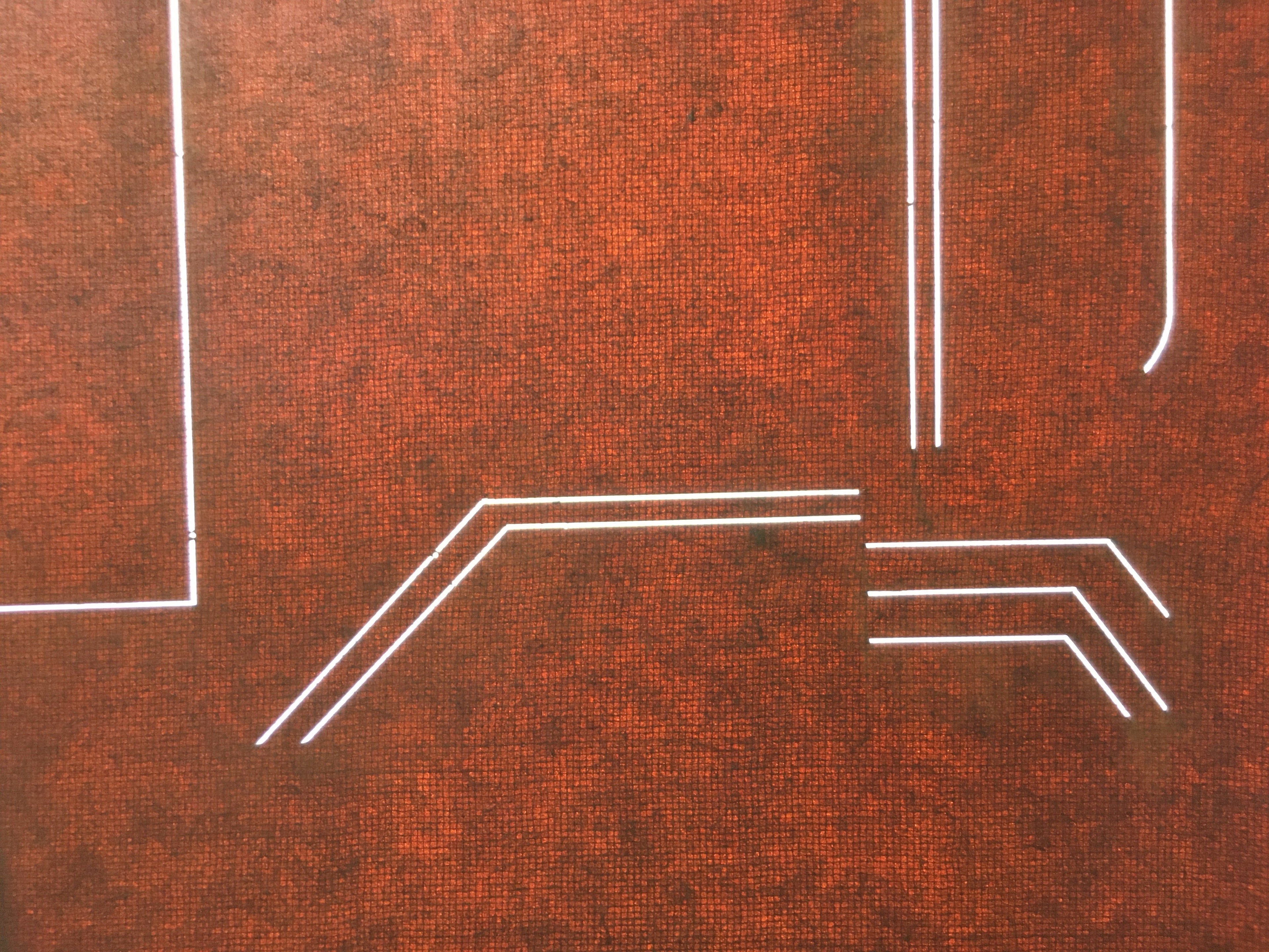 Antique Japanese Katagami Kimono Stencil Katazome Line Abstract C755