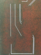 Antique Japanese Katagami Kimono Stencil Katazome Line Abstract C755
