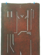 Antique Japanese Katagami Kimono Stencil Katazome Line Abstract C755