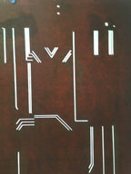 Antique Japanese Katagami Kimono Stencil Katazome Line Abstract C756