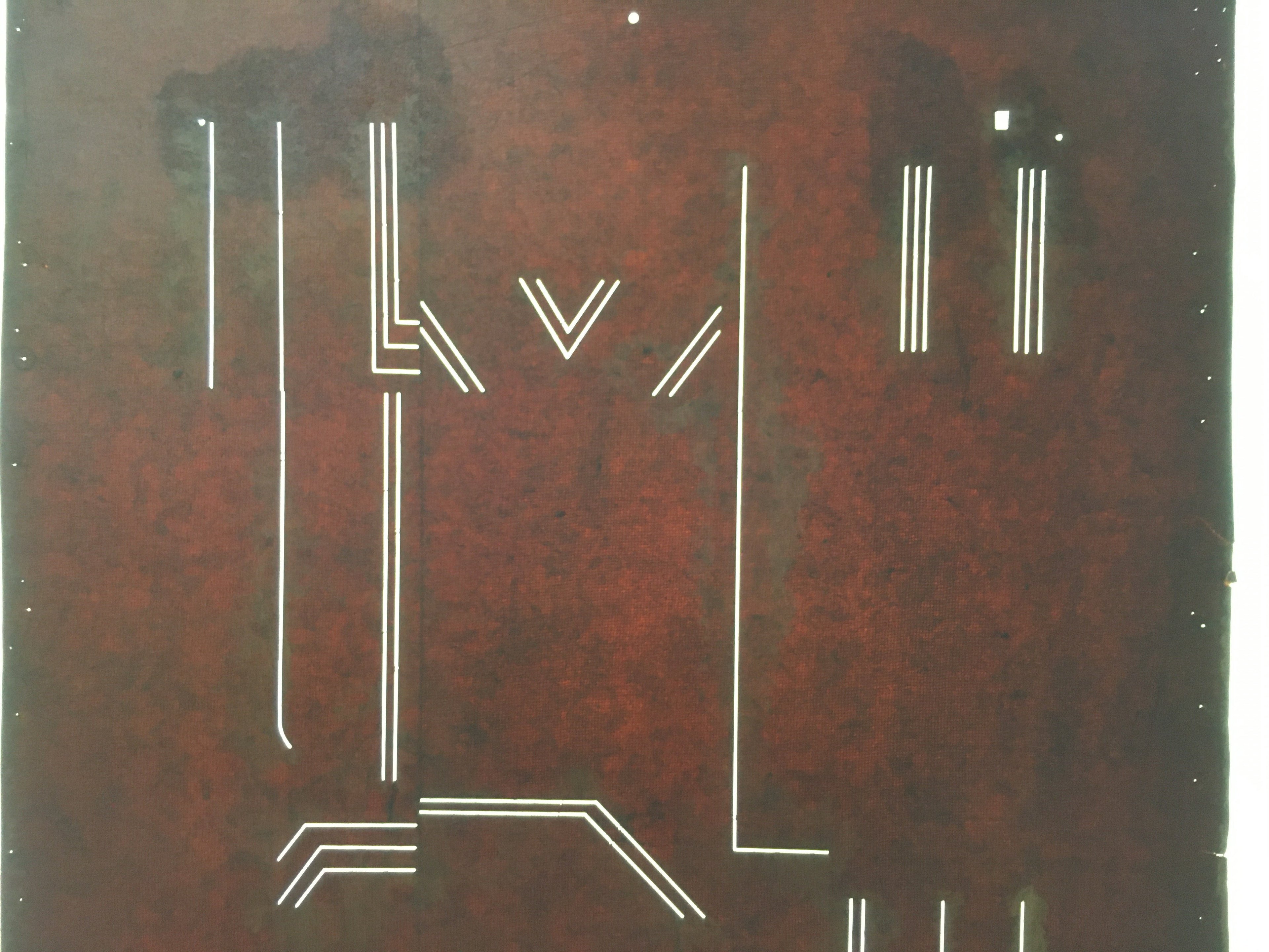 Antique Japanese Katagami Kimono Stencil Katazome Line Abstract C756