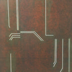 Antique Japanese Katagami Kimono Stencil Katazome Line Abstract C756