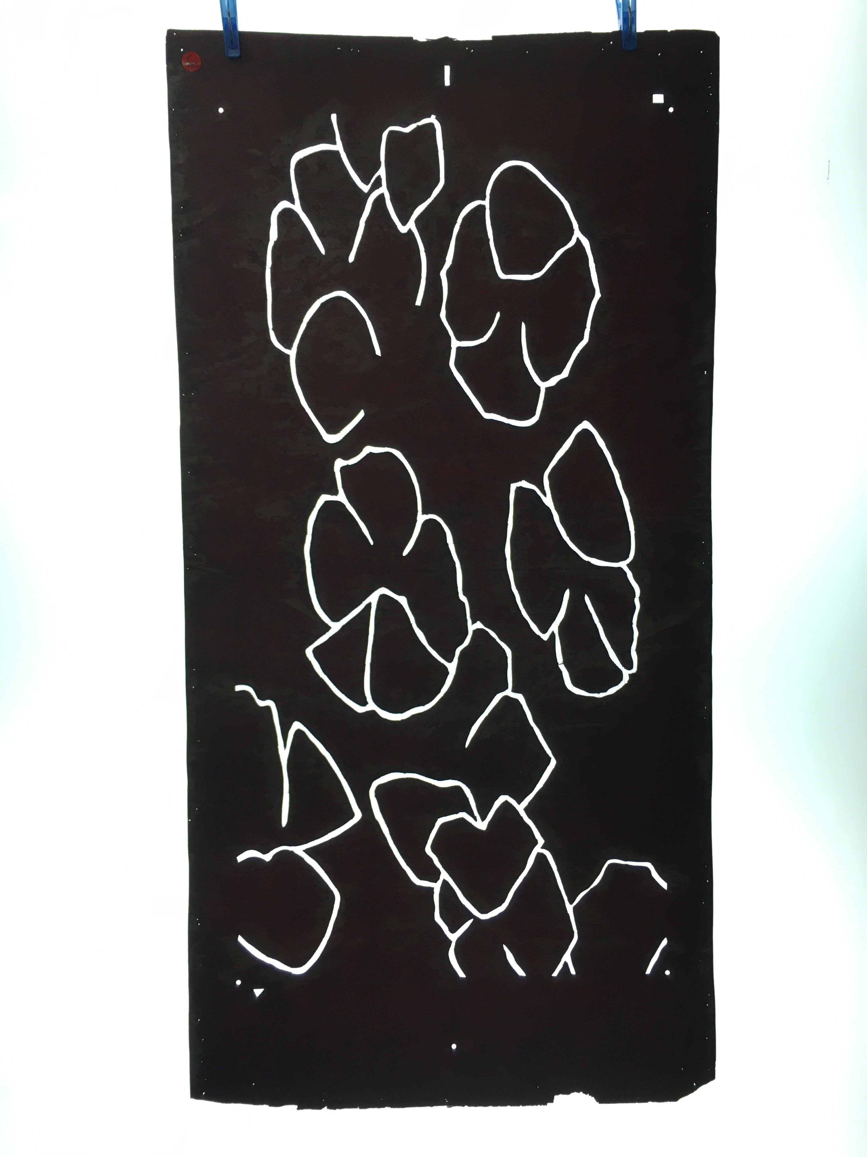 Antique Japanese Katagami Kimono Stencil Katazome Line Abstract C763