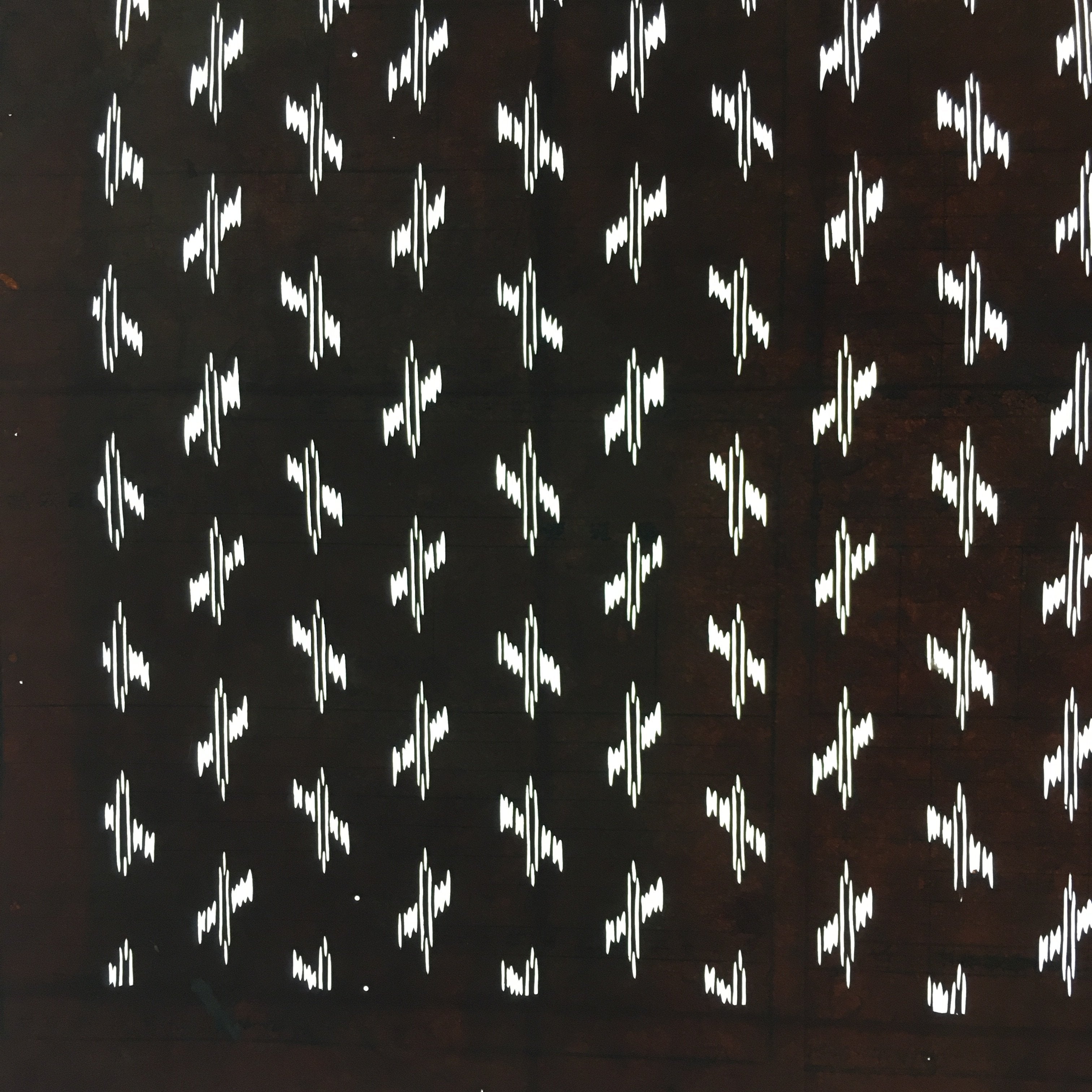 Antique Japanese Katagami Kimono Stencil Katazome Meiji Abstract Design 4Y329