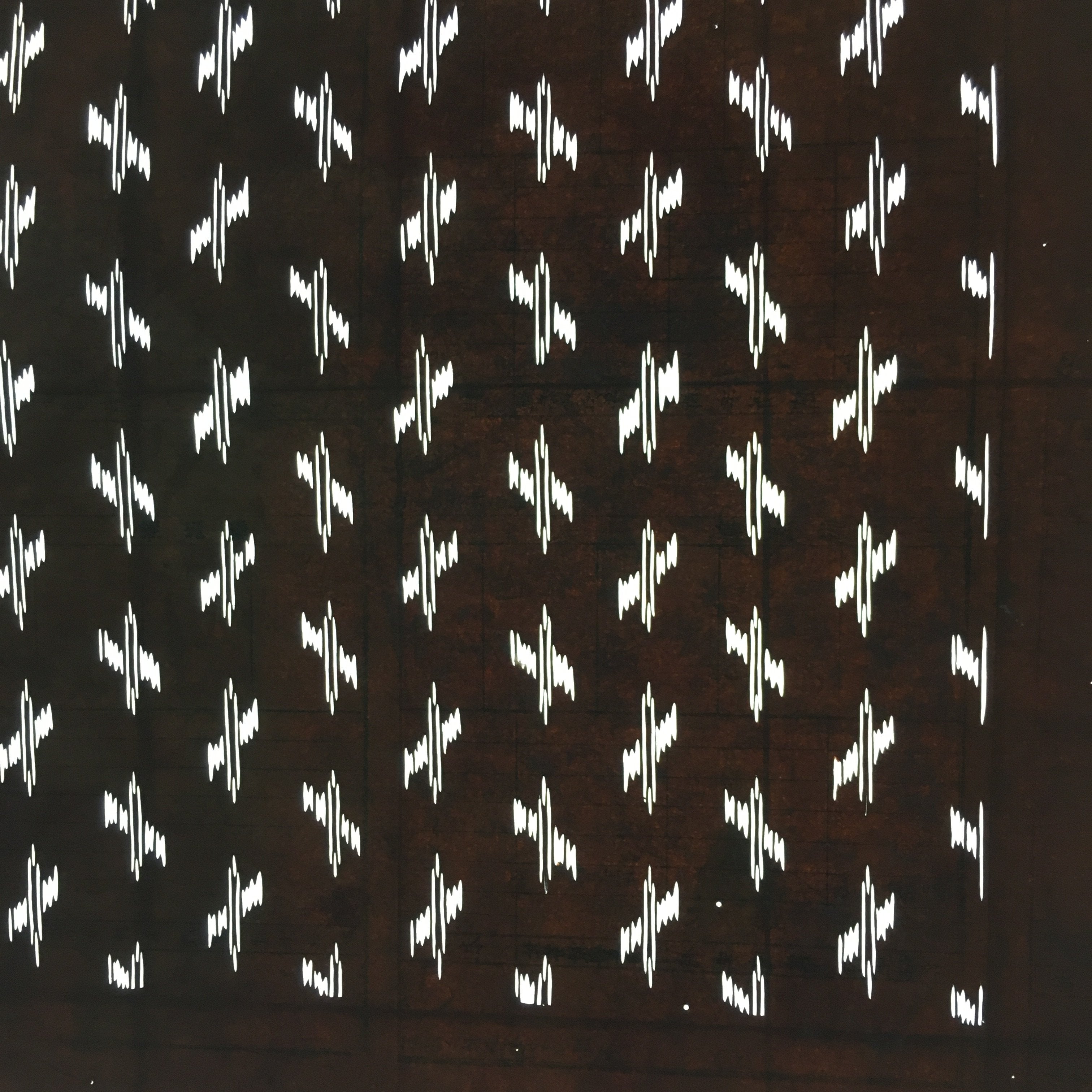 Antique Japanese Katagami Kimono Stencil Katazome Meiji Abstract Design 4Y329