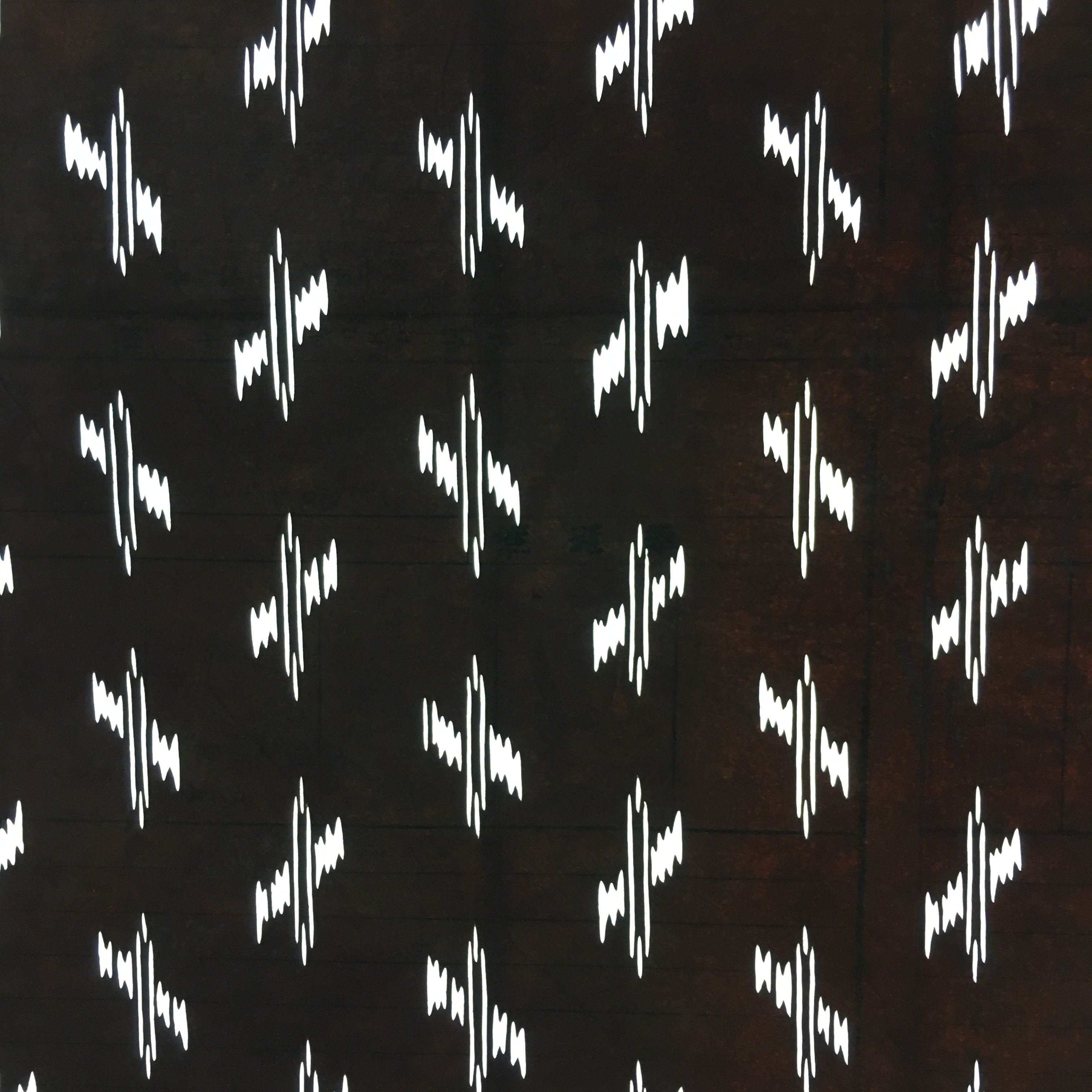 Antique Japanese Katagami Kimono Stencil Katazome Meiji Abstract Design 4Y329