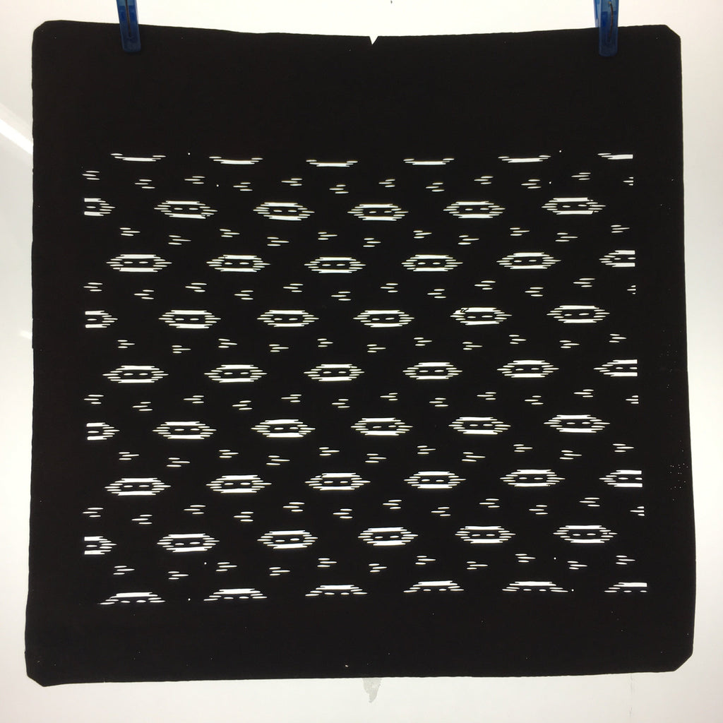 Antique Japanese Katagami Kimono Stencil Katazome Meiji Abstract Design 4Y338
