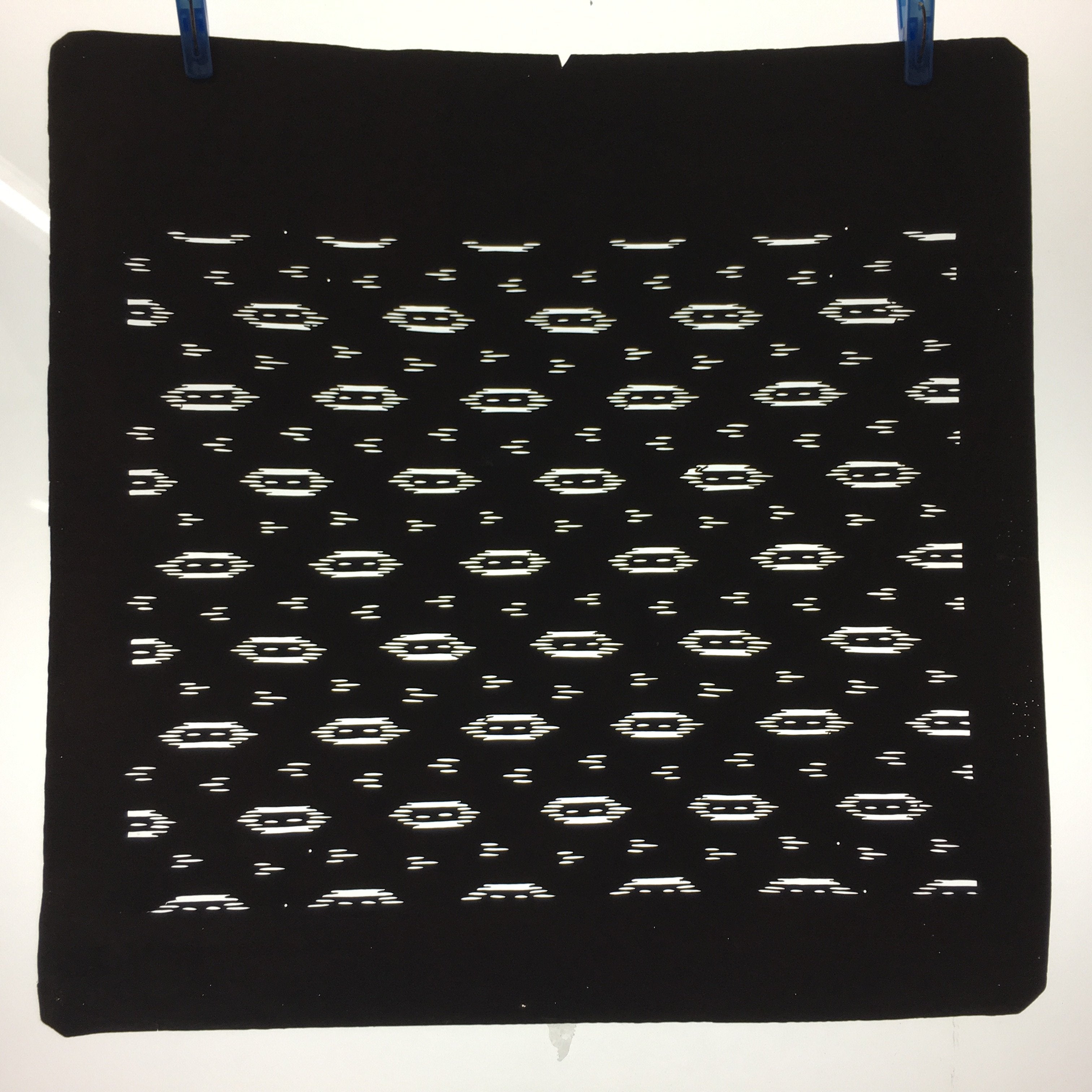 Antique Japanese Katagami Kimono Stencil Katazome Meiji Abstract Design 4Y338