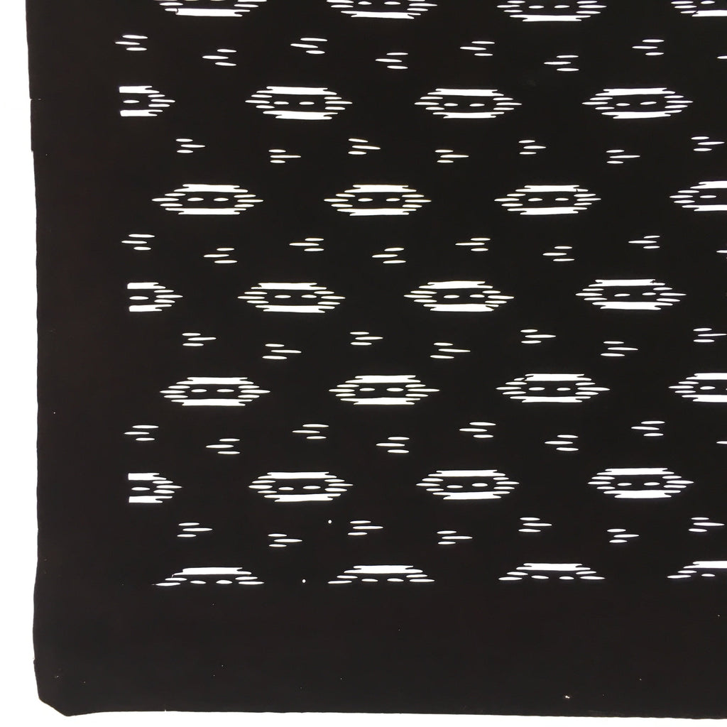 Antique Japanese Katagami Kimono Stencil Katazome Meiji Abstract Design 4Y338