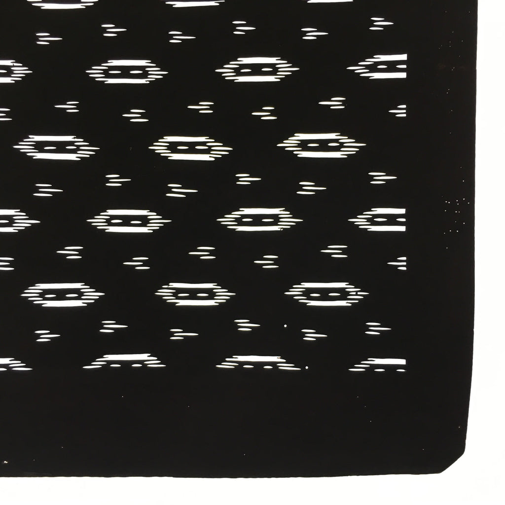 Antique Japanese Katagami Kimono Stencil Katazome Meiji Abstract Design 4Y338
