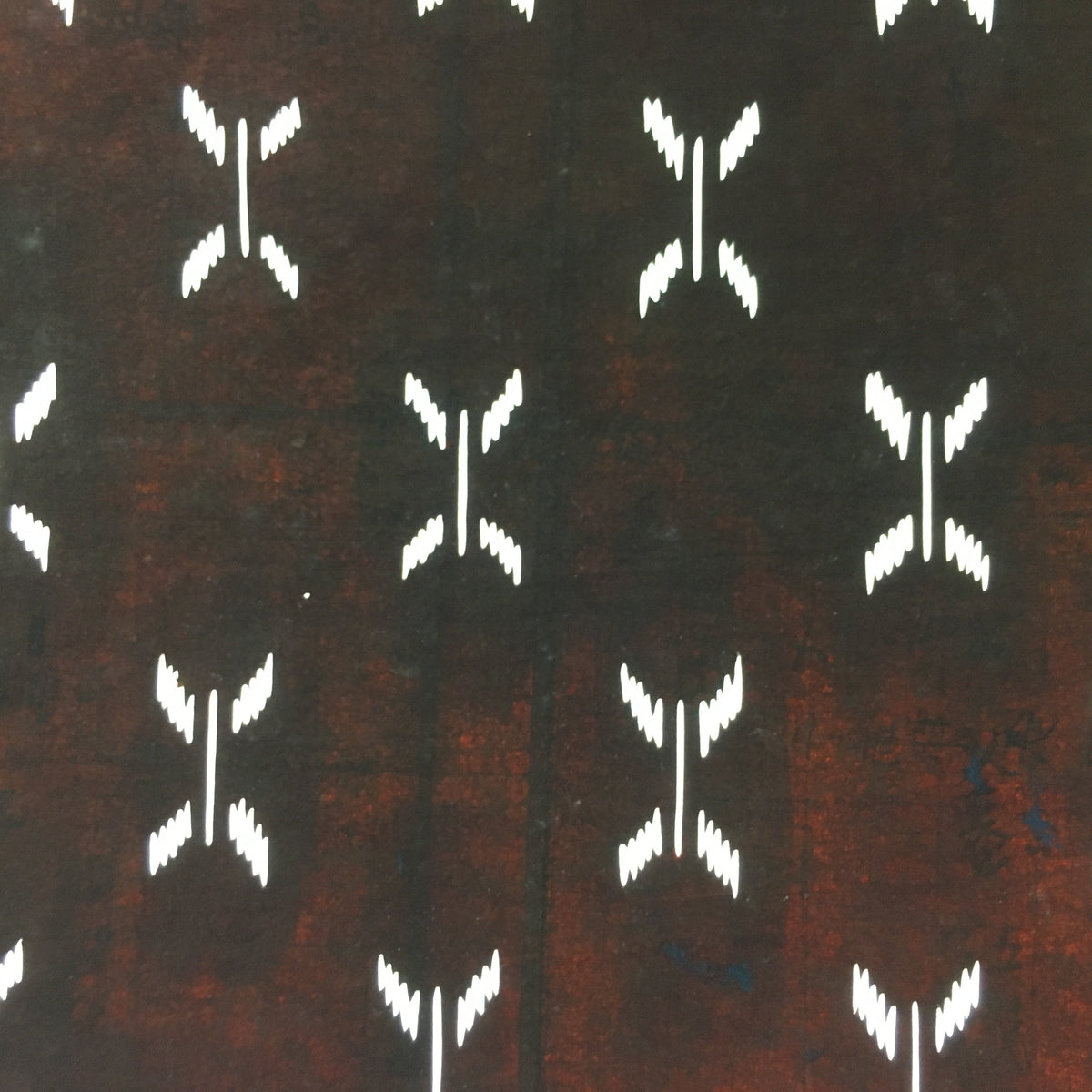 Antique Japanese Katagami Kimono Stencil Katazome Meiji Abstract Design 4Y341