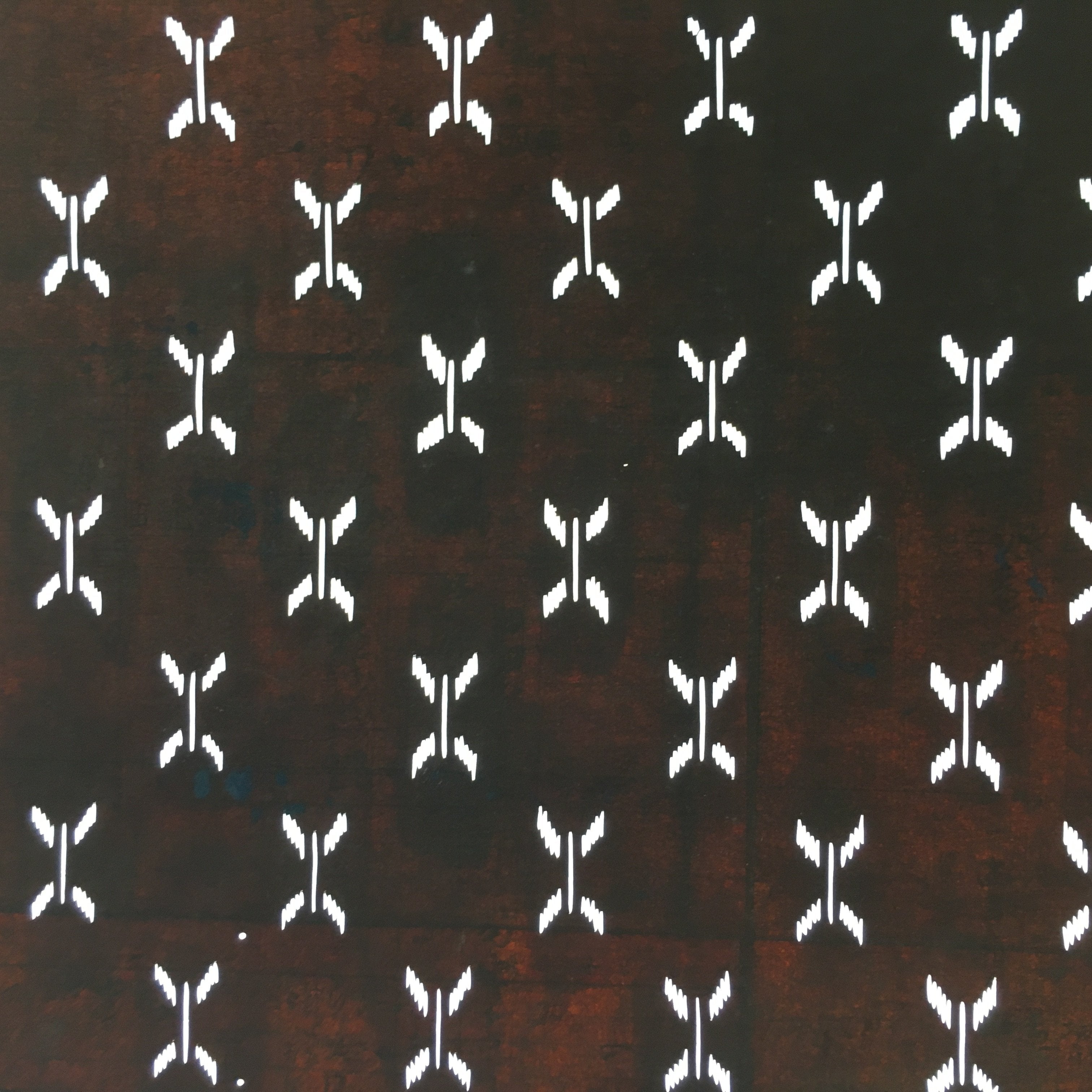 Antique Japanese Katagami Kimono Stencil Katazome Meiji Abstract Design 4Y341