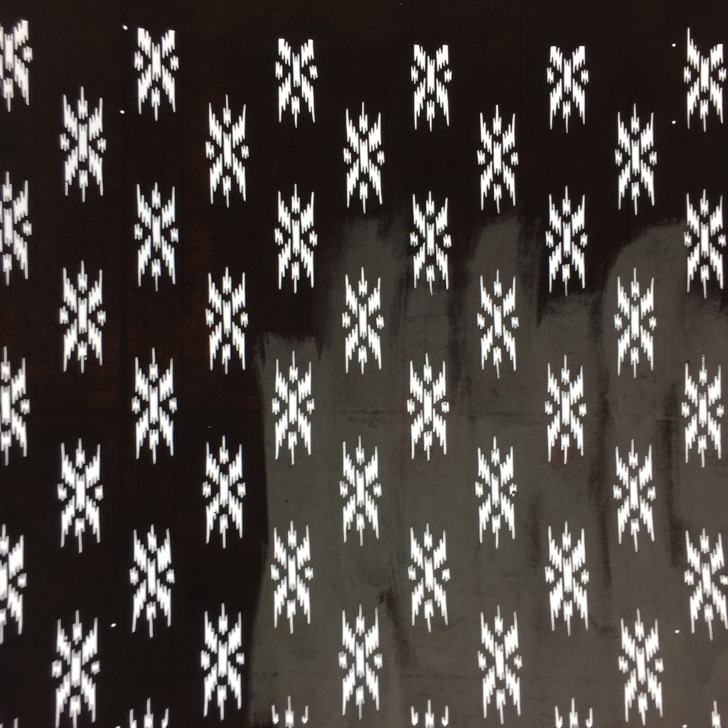 Antique Japanese Katagami Kimono Stencil Katazome Meiji Abstract Design 4Y342