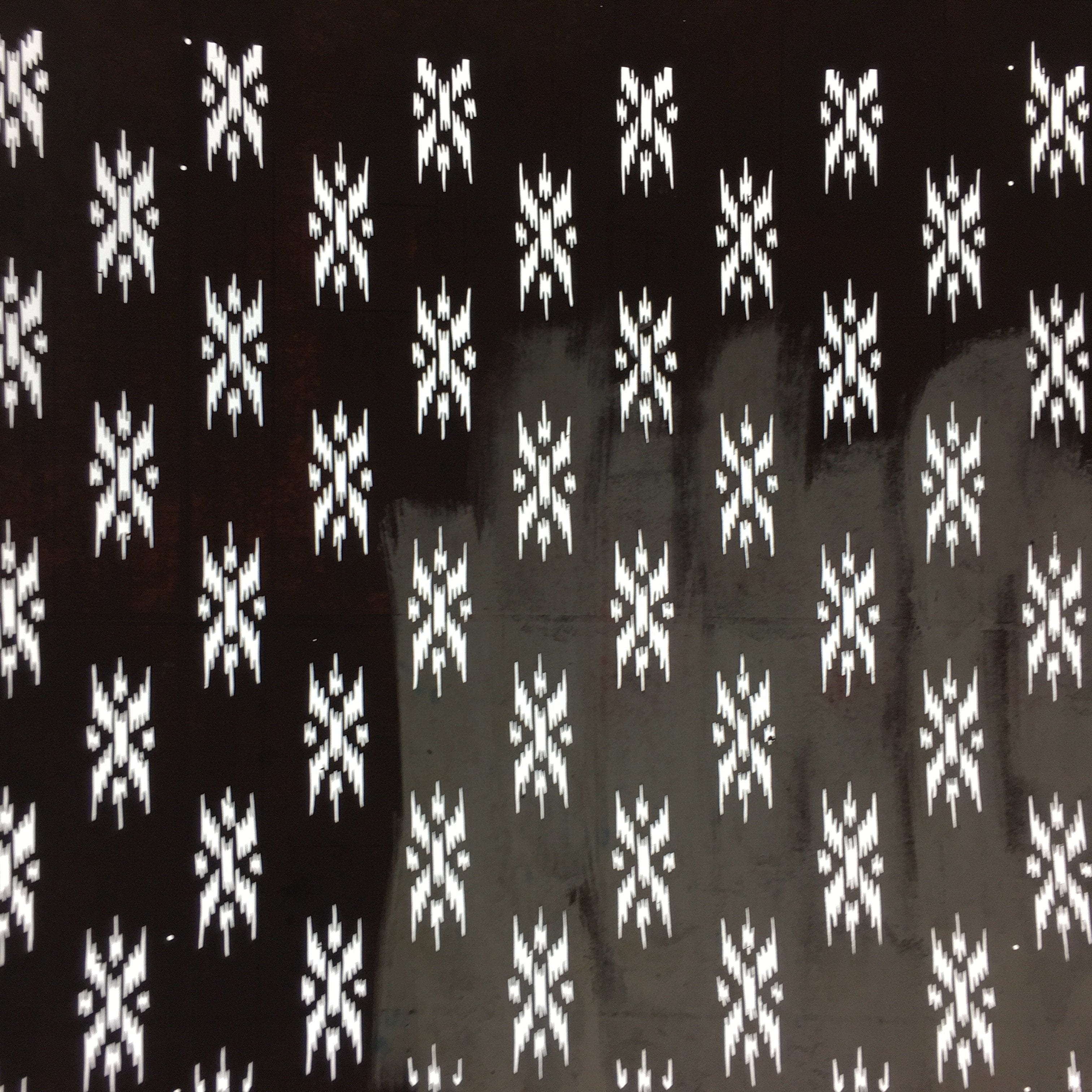 Antique Japanese Katagami Kimono Stencil Katazome Meiji Abstract Design 4Y342