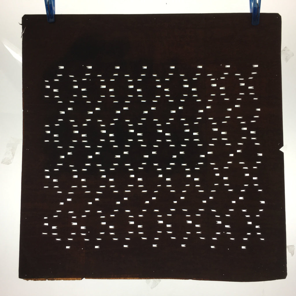 Antique Japanese Katagami Kimono Stencil Katazome Meiji Abstract Design 4Y345