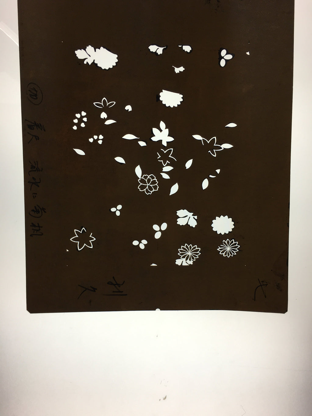 Antique Japanese Katagami Kimono Stencil Katazome Meiji Abstract Design C433