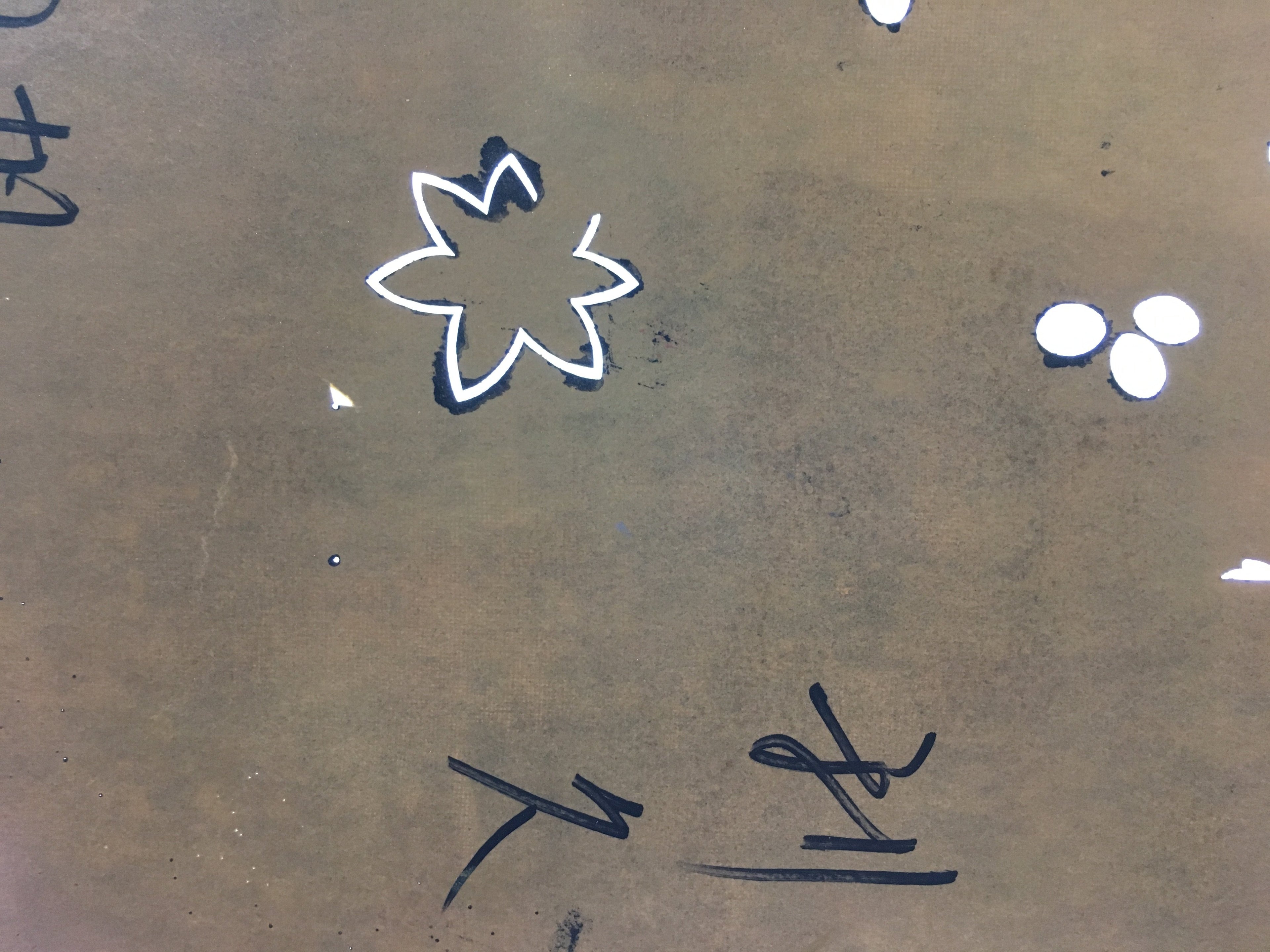 Antique Japanese Katagami Kimono Stencil Katazome Meiji Abstract Design C433