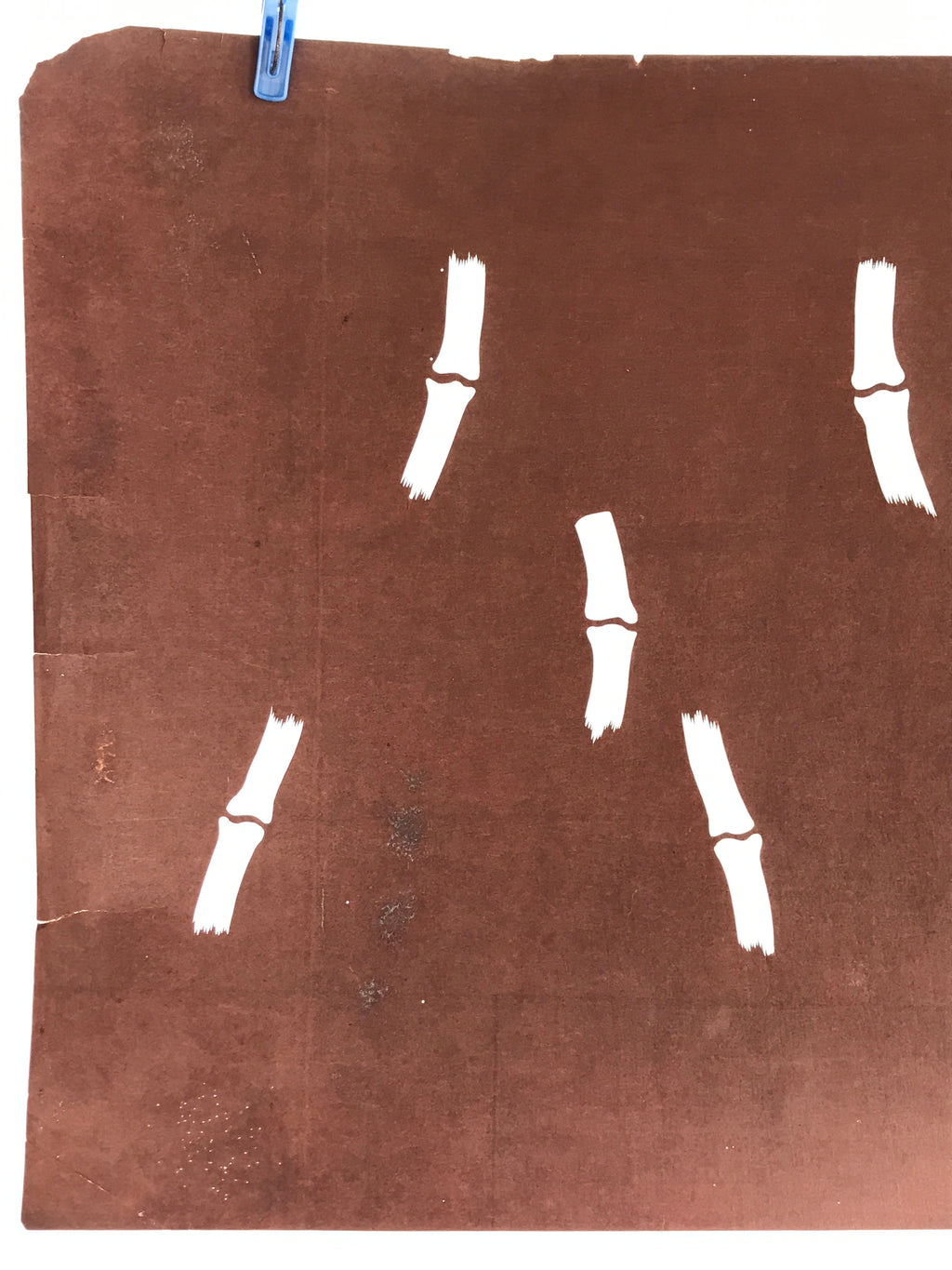Antique Japanese Katagami Kimono Stencil Katazome Meiji Bamboo Design 4Y446