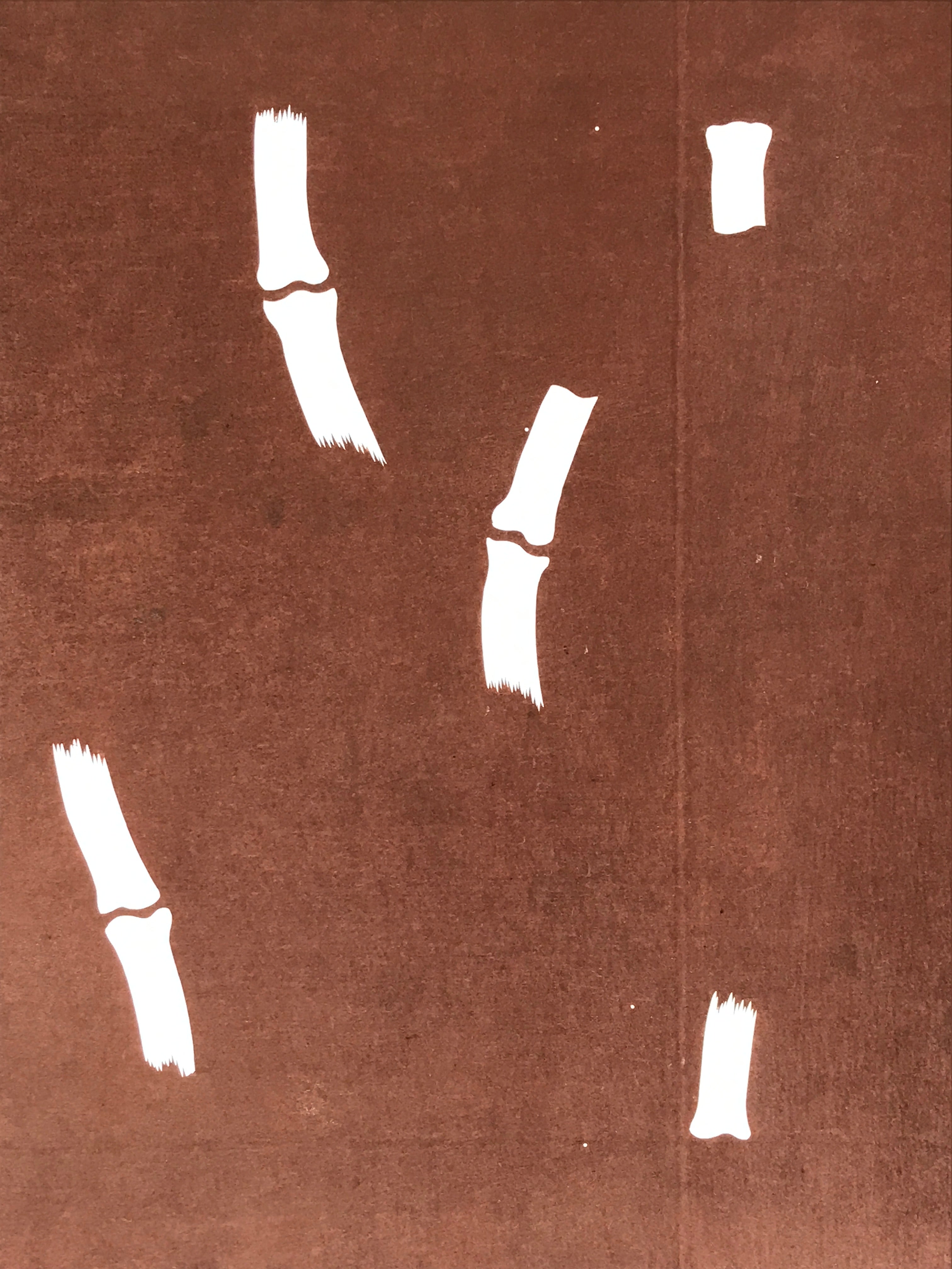 Antique Japanese Katagami Kimono Stencil Katazome Meiji Bamboo Design 4Y446