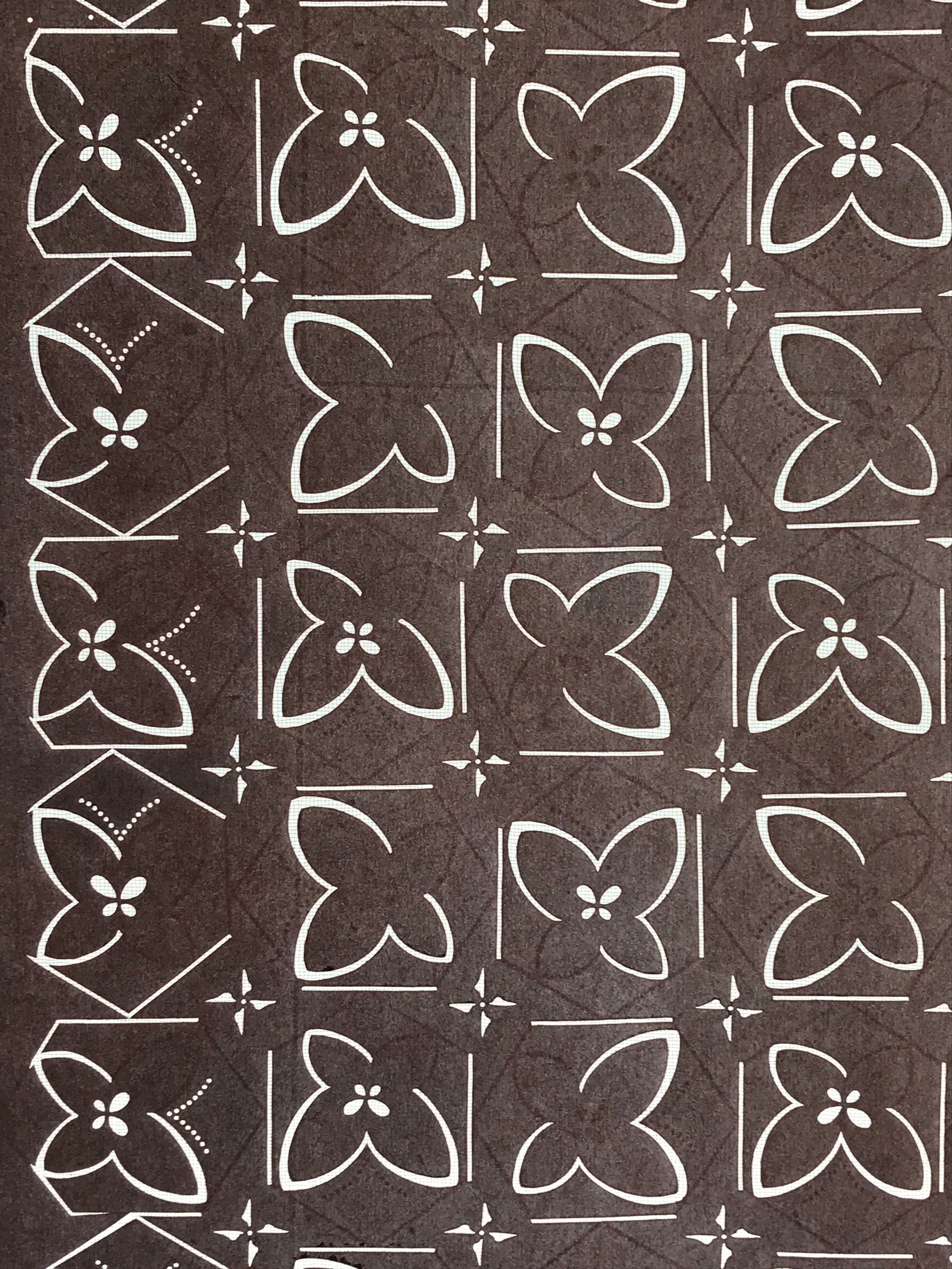 Antique Japanese Katagami Kimono Stencil Katazome Meiji Butterfly Design 4Y433