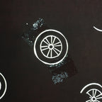 Antique Japanese Katagami Kimono Stencil Katazome Meiji Cart Wheel Design 4Y426