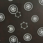 Antique Japanese Katagami Kimono Stencil Katazome Meiji Cart Wheel Design 4Y426