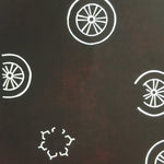 Antique Japanese Katagami Kimono Stencil Katazome Meiji Cart Wheel Design 4Y426