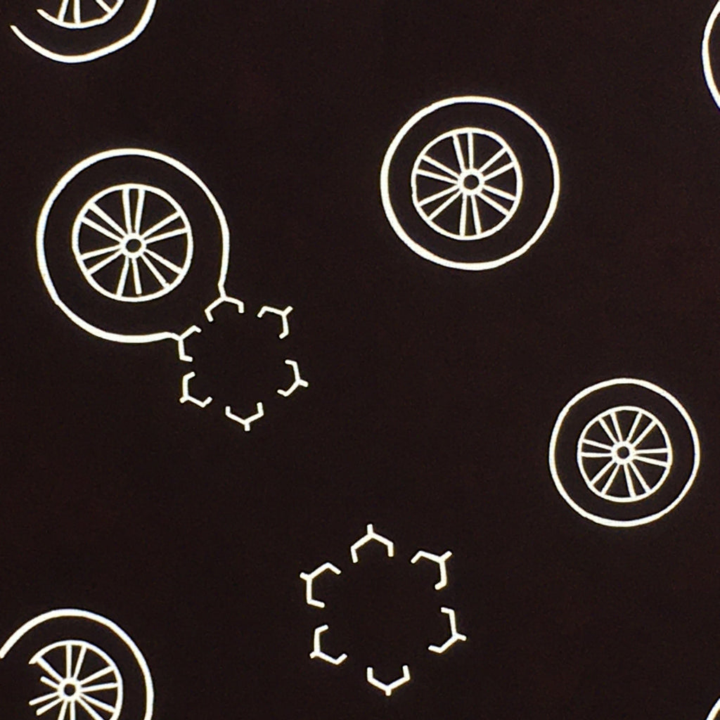 Antique Japanese Katagami Kimono Stencil Katazome Meiji Cart Wheel Design 4Y426