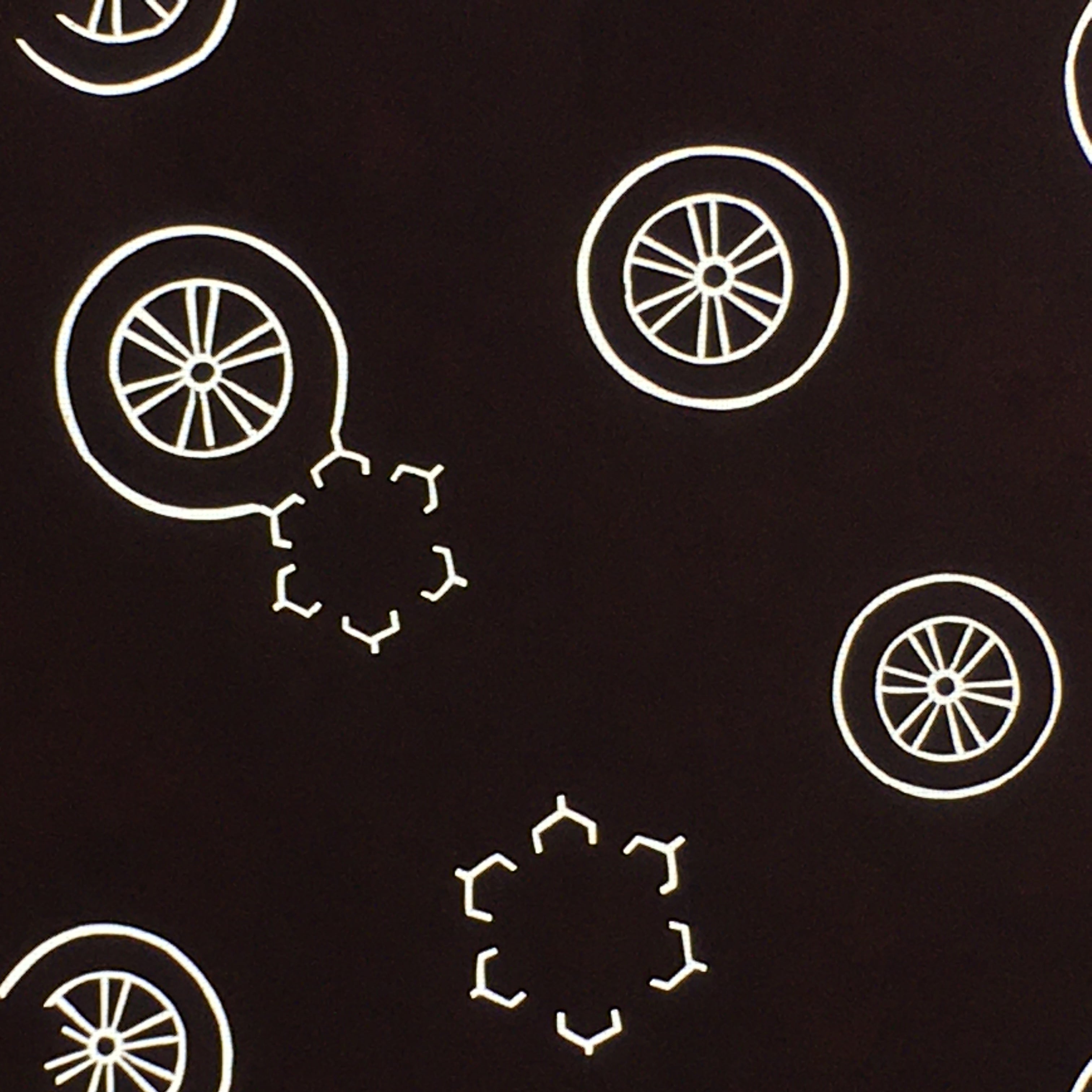 Antique Japanese Katagami Kimono Stencil Katazome Meiji Cart Wheel Design 4Y426