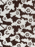 Antique Japanese Katagami Kimono Stencil Katazome Meiji Cart Wheel Design 4Y456