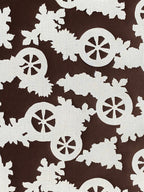 Antique Japanese Katagami Kimono Stencil Katazome Meiji Cart Wheel Design 4Y456