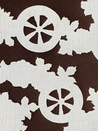 Antique Japanese Katagami Kimono Stencil Katazome Meiji Cart Wheel Design 4Y456