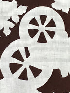 Antique Japanese Katagami Kimono Stencil Katazome Meiji Cart Wheel Design 4Y456