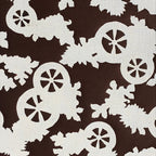 Antique Japanese Katagami Kimono Stencil Katazome Meiji Cart Wheel Design 4Y456