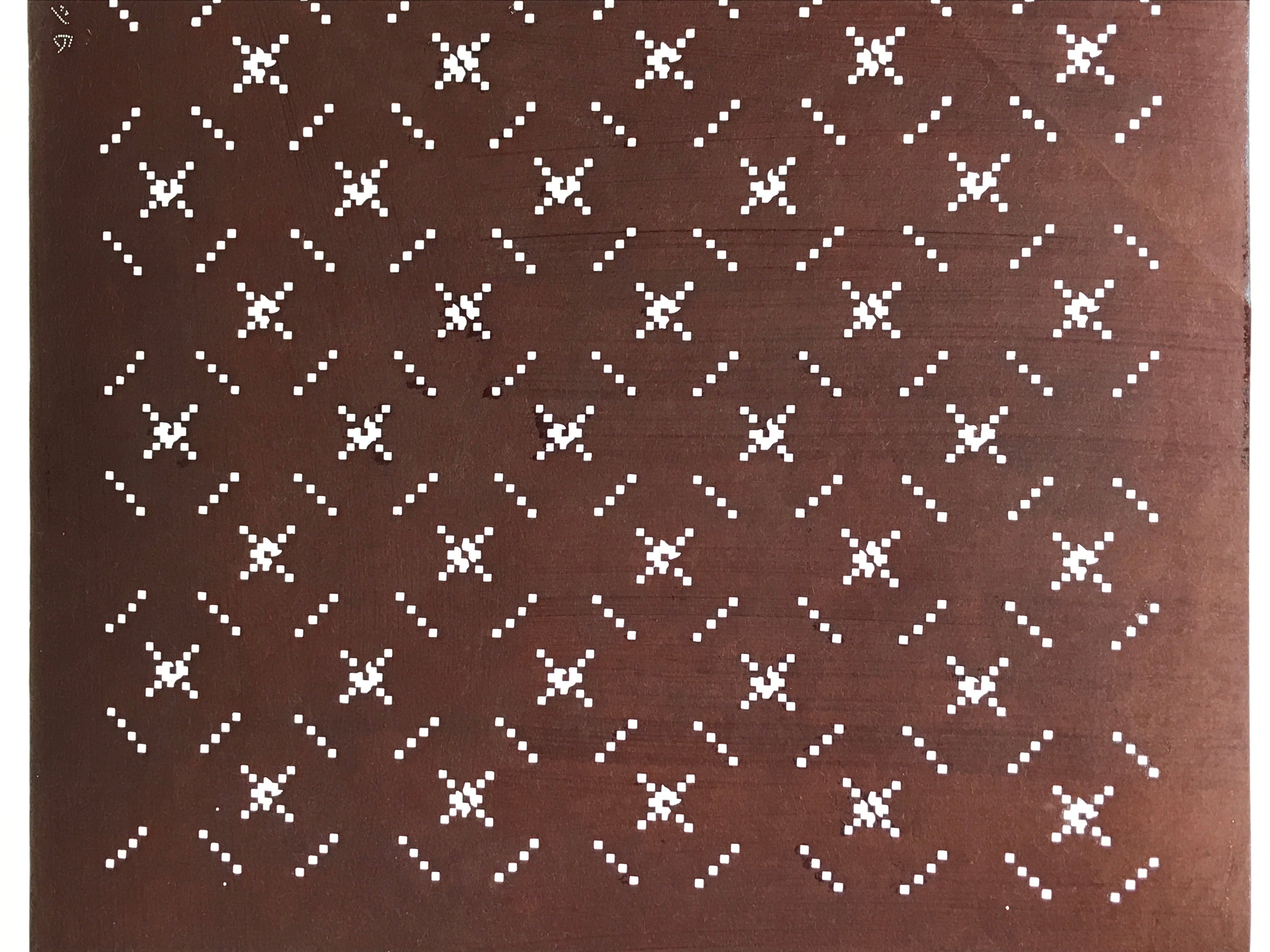 Antique Japanese Katagami Kimono Stencil Katazome Meiji Dot Line Design 4Y454