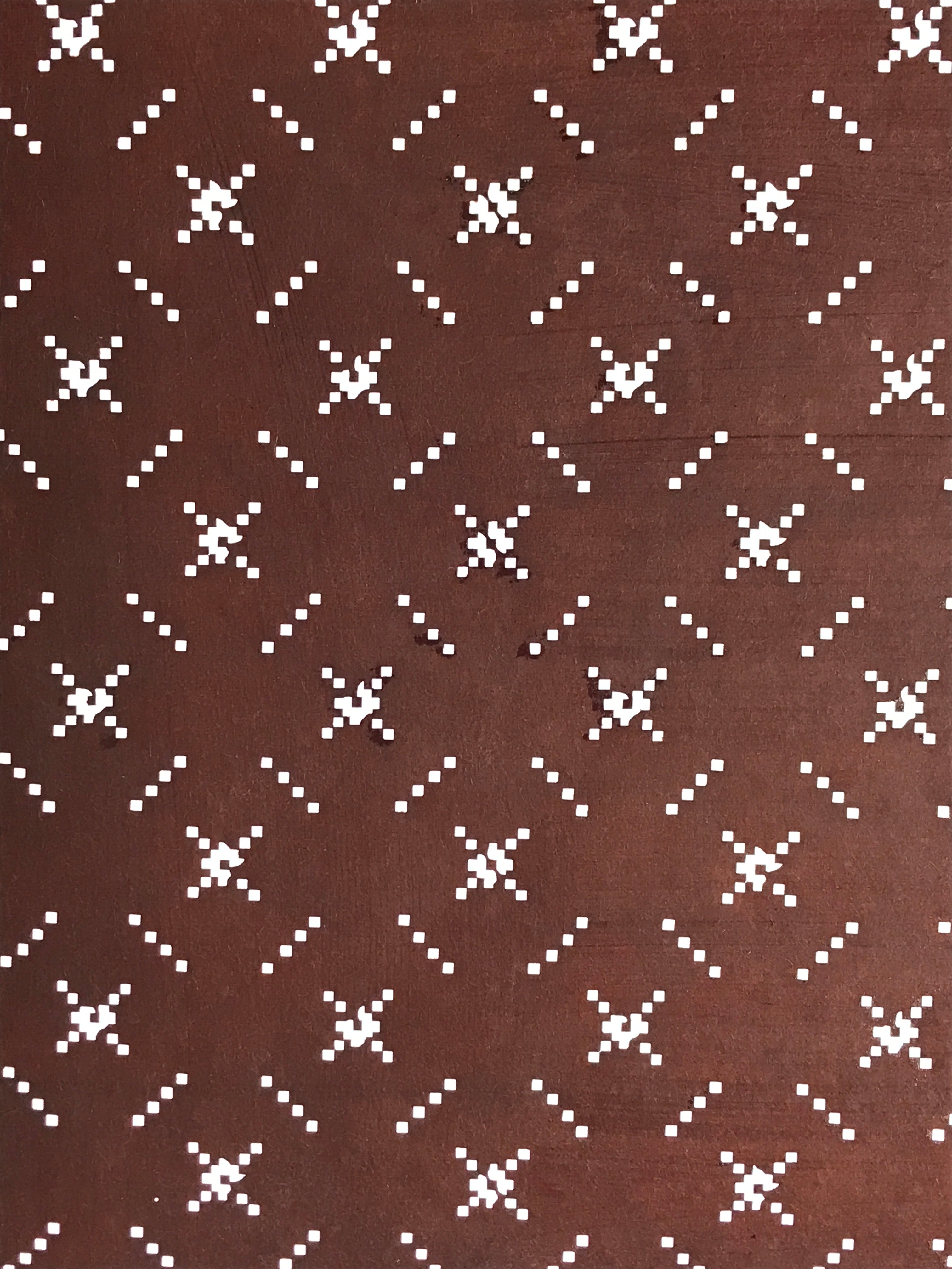 Antique Japanese Katagami Kimono Stencil Katazome Meiji Dot Line Design 4Y454