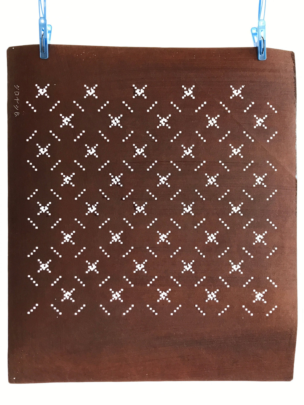 Antique Japanese Katagami Kimono Stencil Katazome Meiji Dot Line Design 4Y454