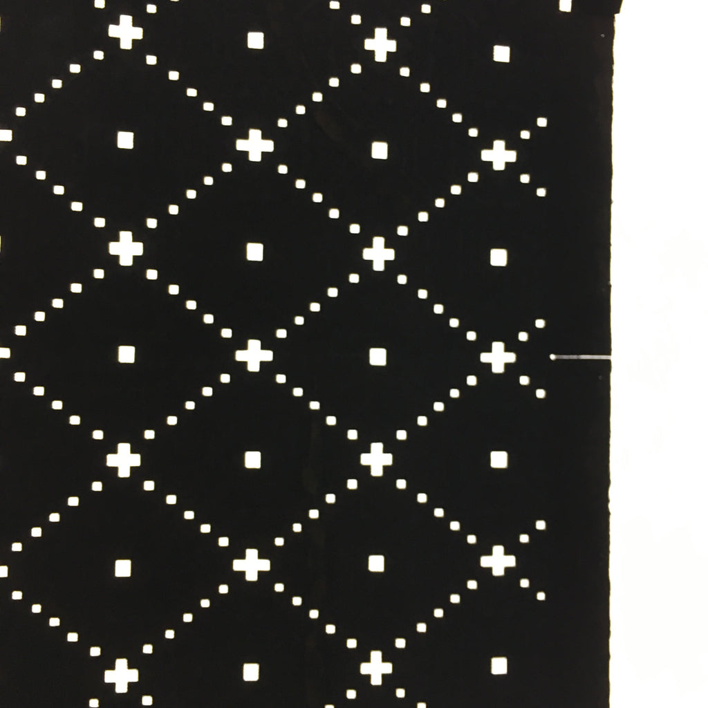 Antique Japanese Katagami Kimono Stencil Katazome Meiji Dot Rhombus Plaid C384