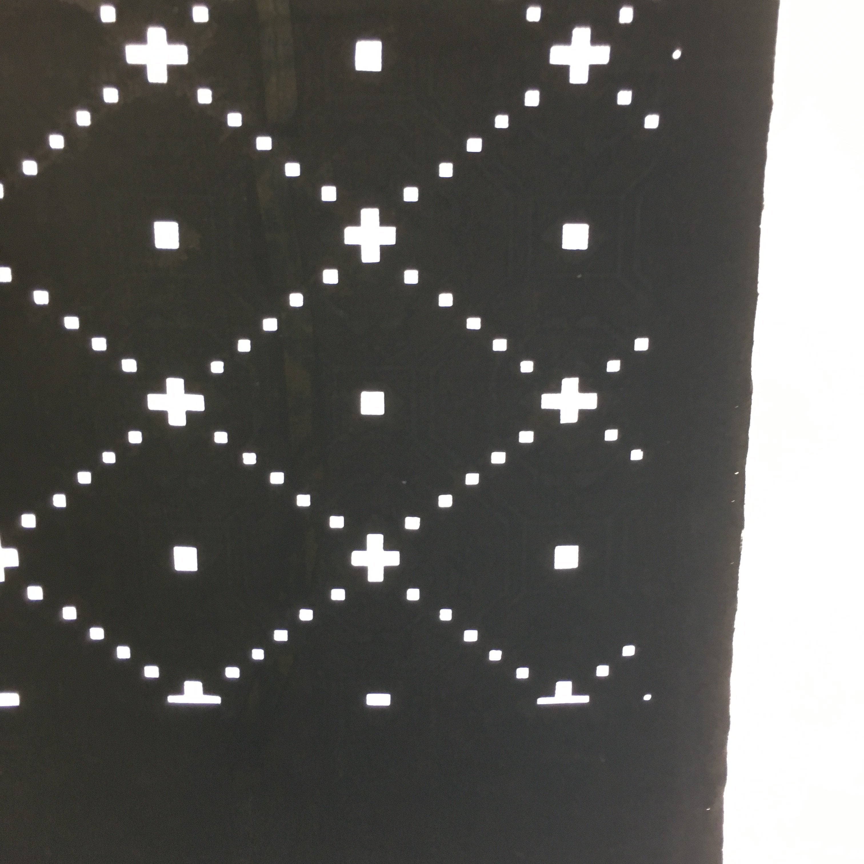 Antique Japanese Katagami Kimono Stencil Katazome Meiji Dot Rhombus Plaid C384