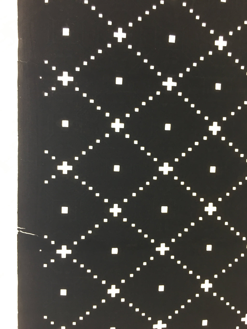 Antique Japanese Katagami Kimono Stencil Katazome Meiji Dot Rhombus Plaid C384