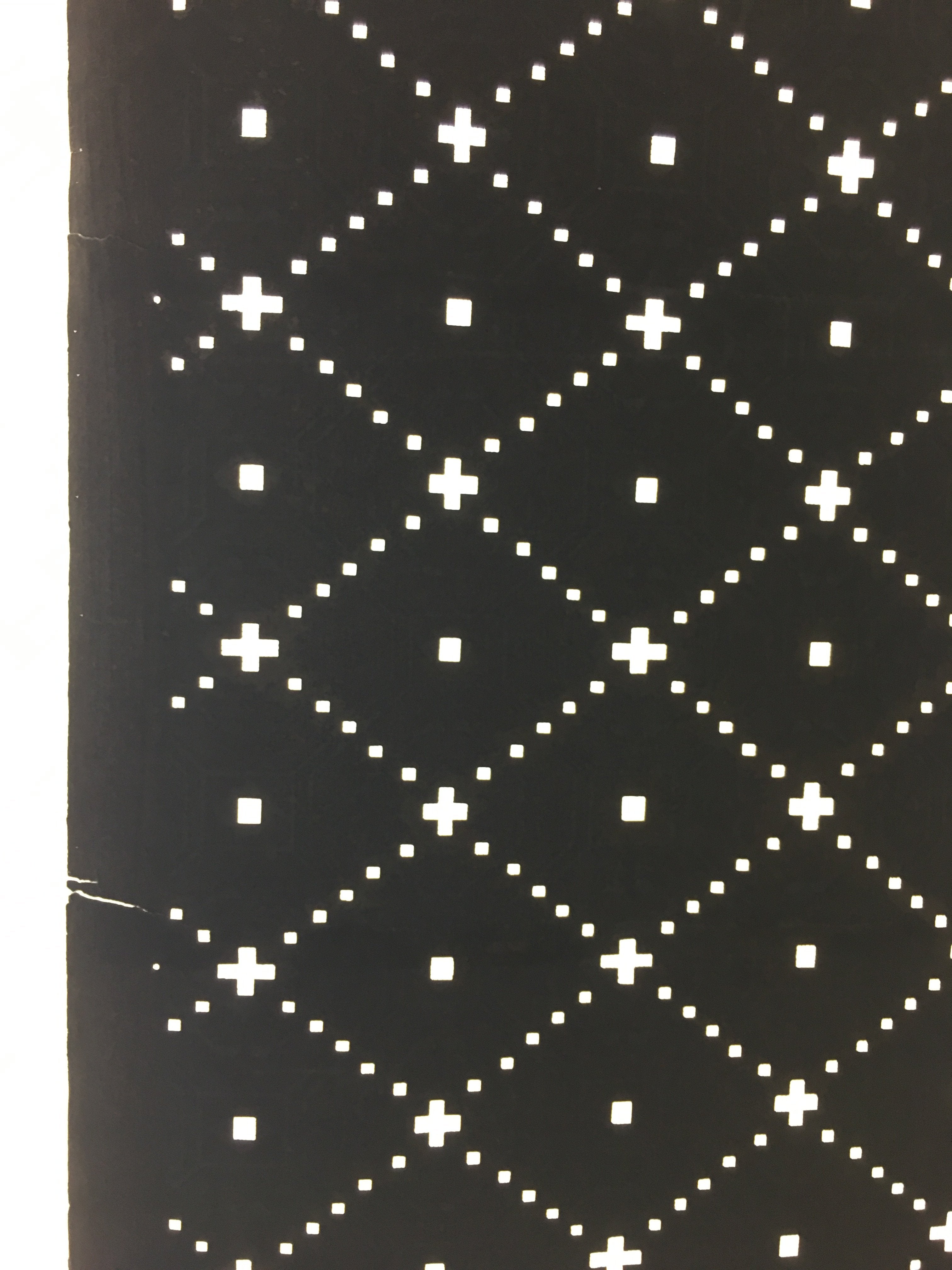 Antique Japanese Katagami Kimono Stencil Katazome Meiji Dot Rhombus Plaid C384