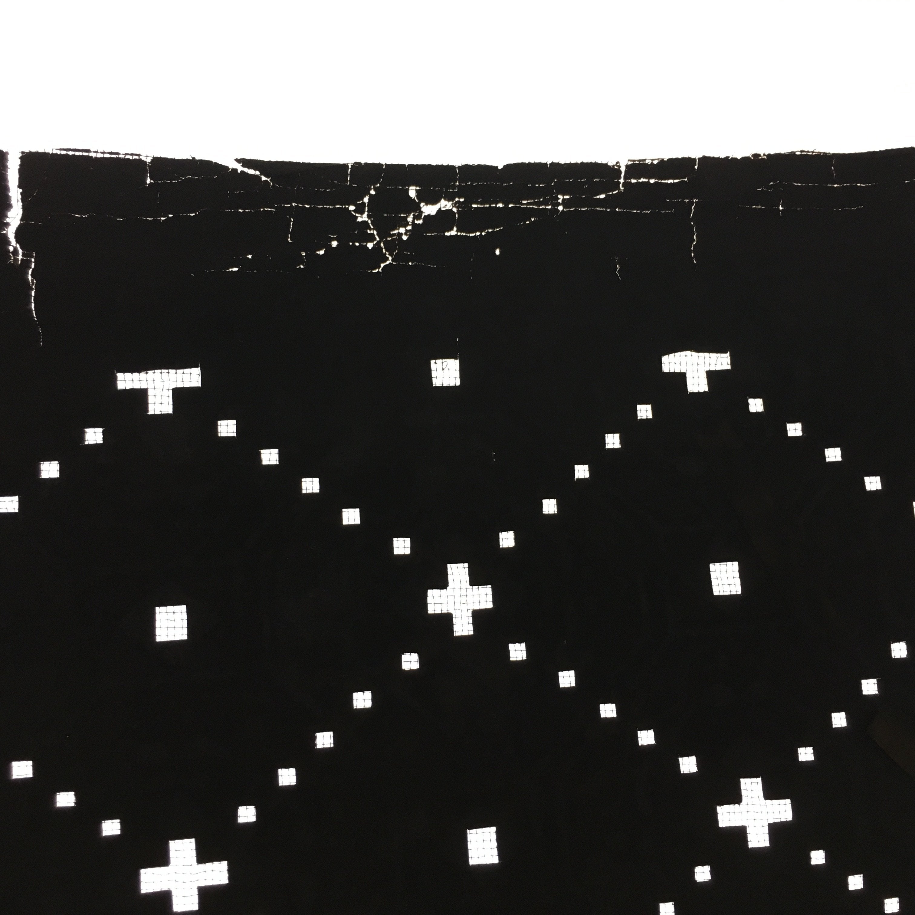 Antique Japanese Katagami Kimono Stencil Katazome Meiji Dot Rhombus Plaid C384